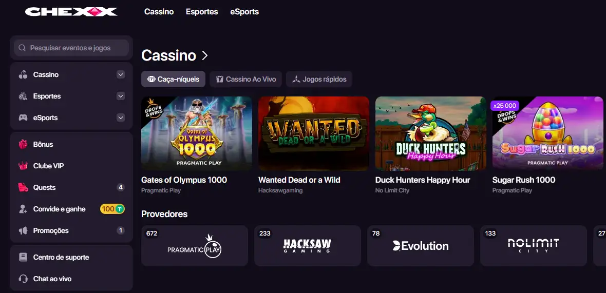 Cassino e apostas esportivas na CHEXX